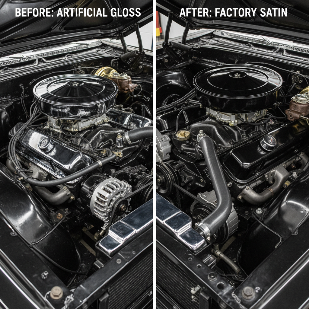 Restored to Rival OEM: Authentic Engine Bay Detailing for True Classic Purists (Without the Modern Shine Trap)